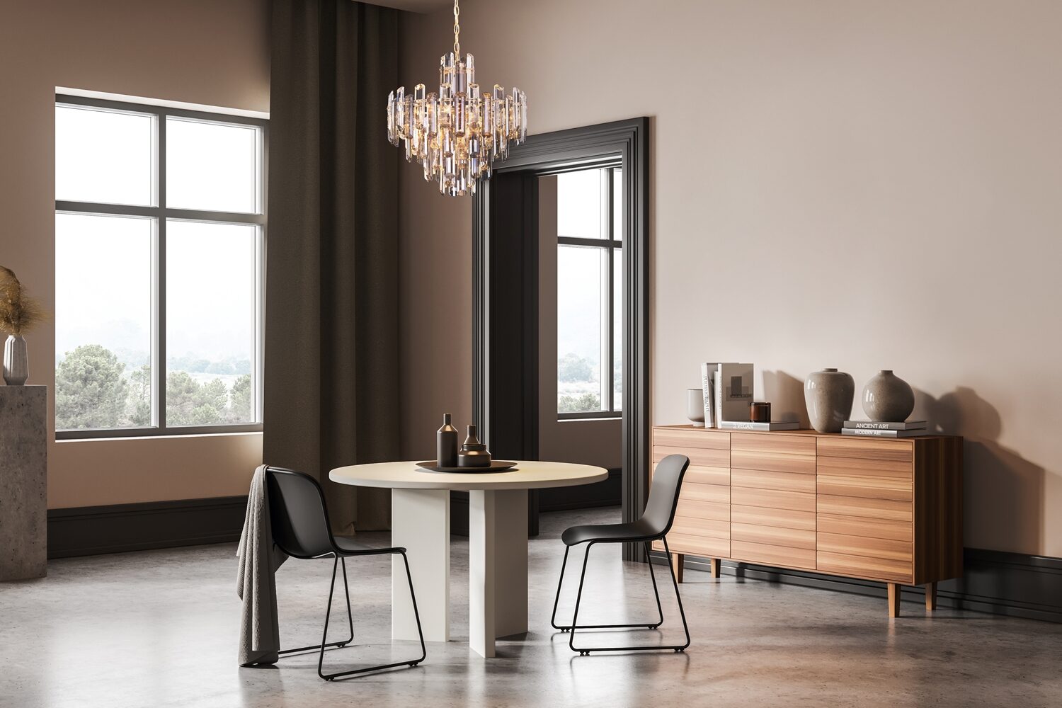 
"Flare" Crystal Pendant Lamp - 8-bulb
