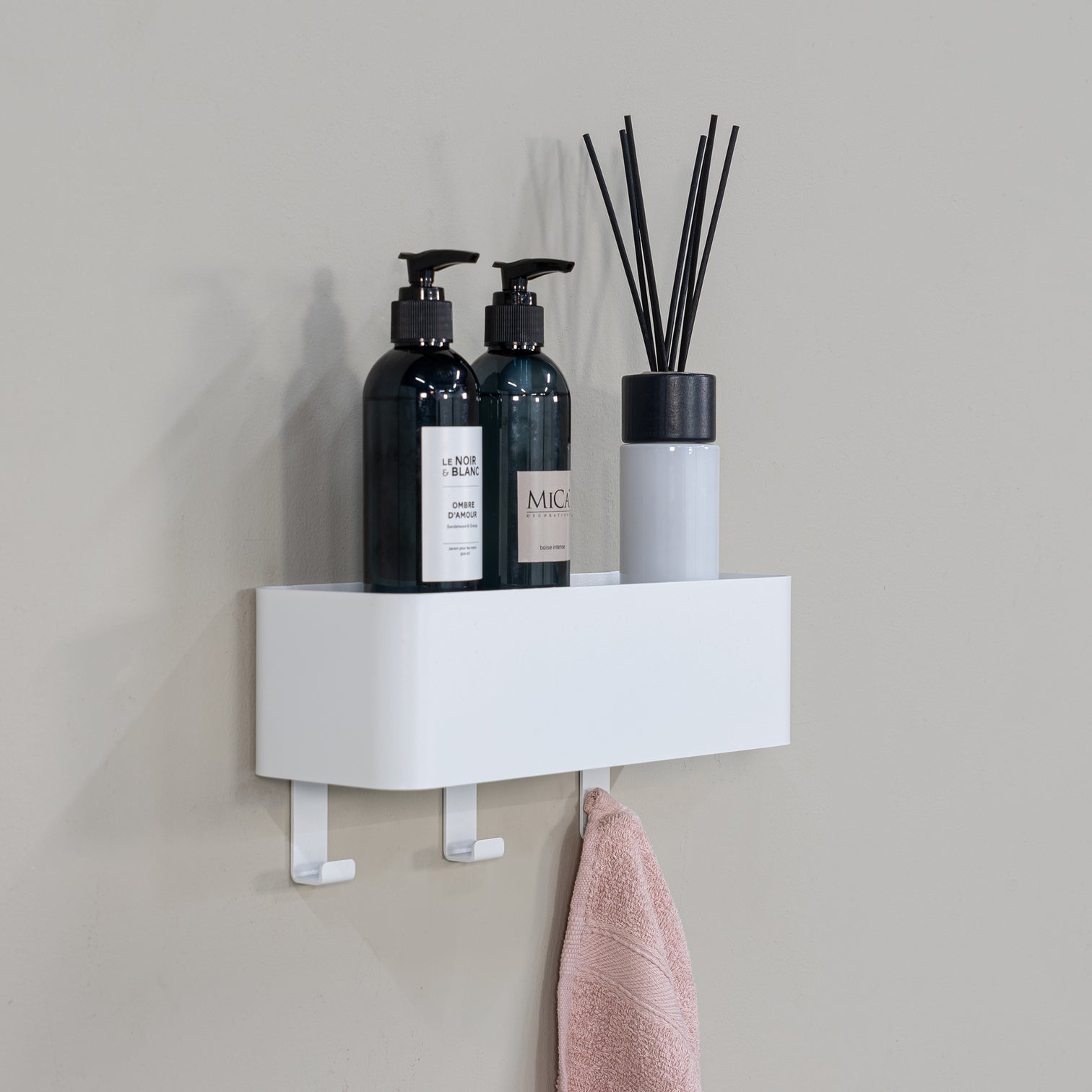 
Wall-mounted Coat Rack & Shelf "Multi 3" - White