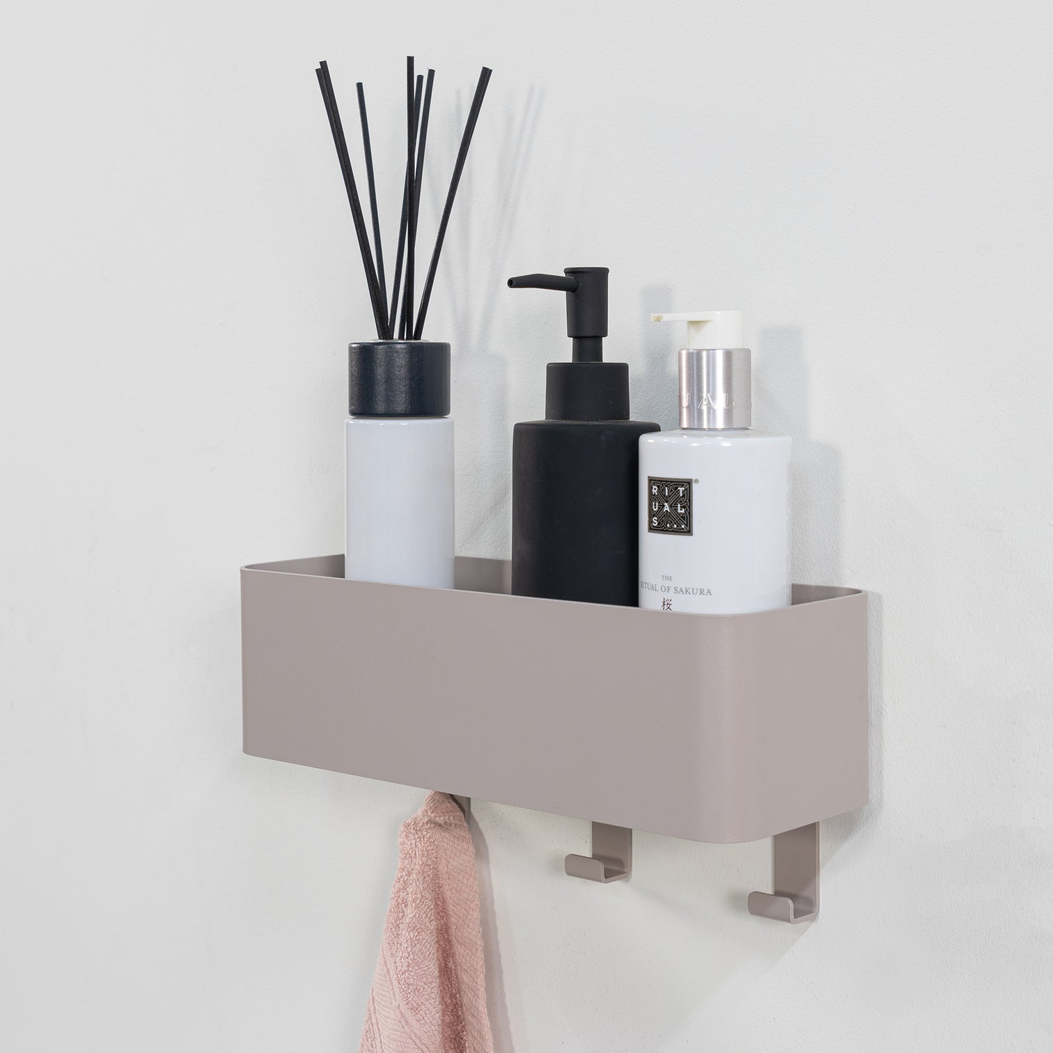 
Wall-mounted Coat Rack & Shelf "Multi 3" - Silky Taupe