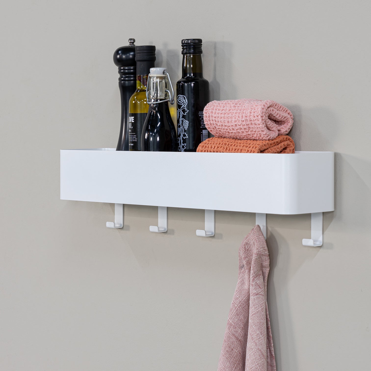 
Porte-manteau mural et étagère « Multi 5 » - Blanc