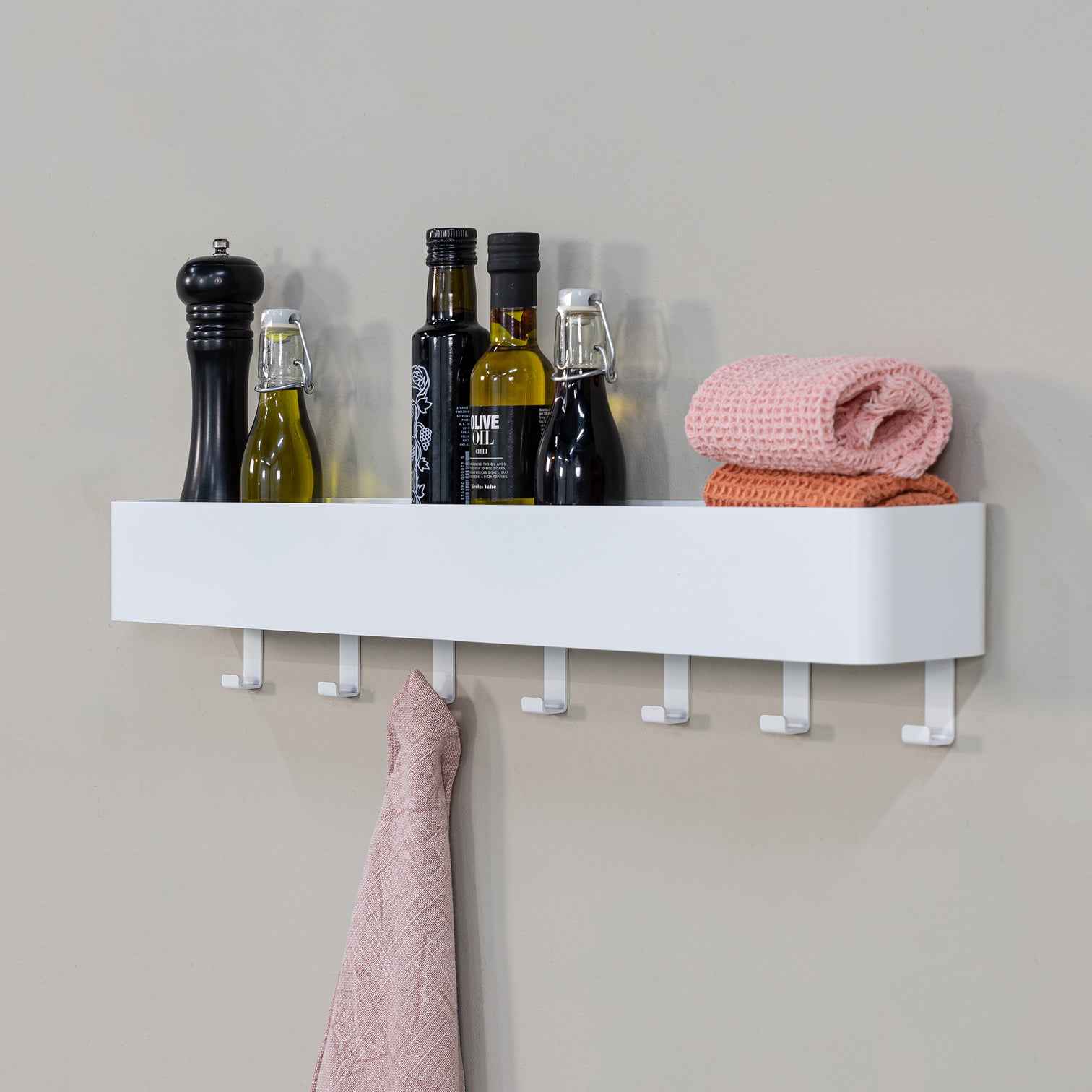 
Porte-manteau mural et étagère « Multi 7 » - Blanc