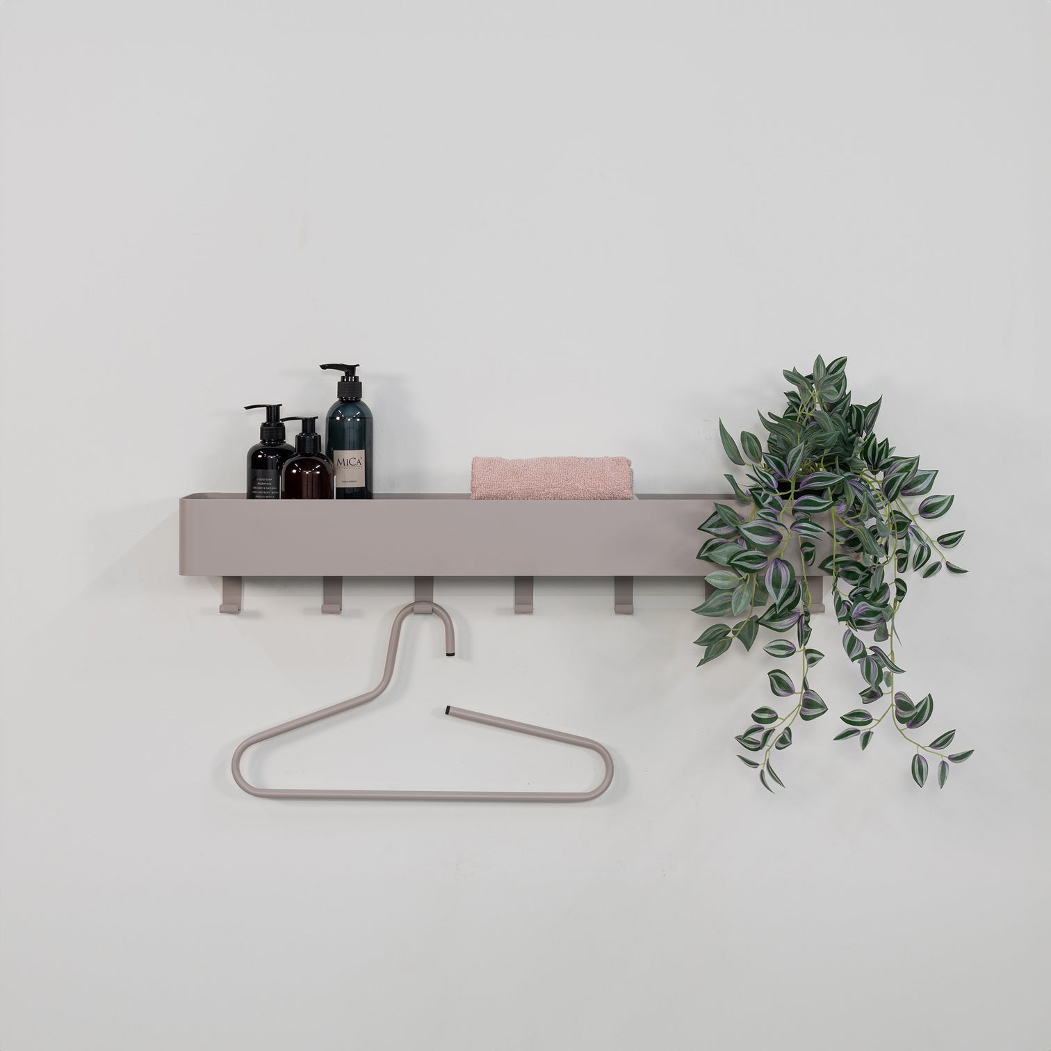 
Porte-manteau mural et étagère « Multi 7 » - Taupe soyeux