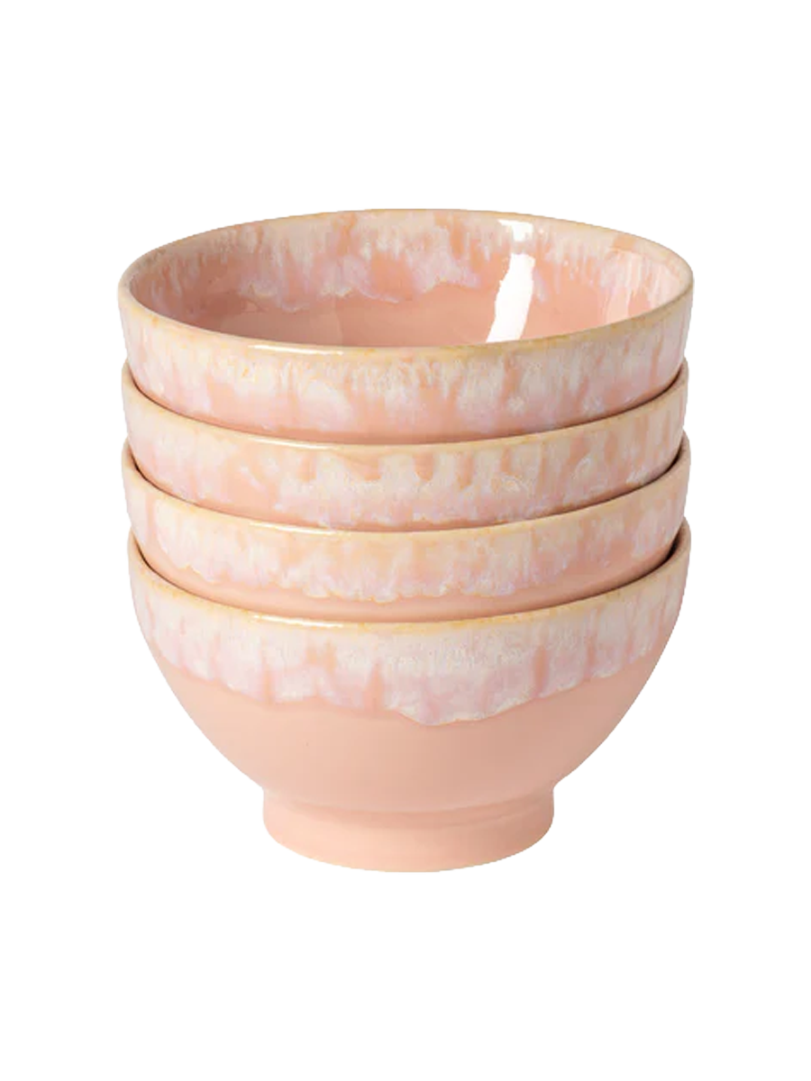 
Handmade "Latte Bowls", Set of 4 - Soft Pink