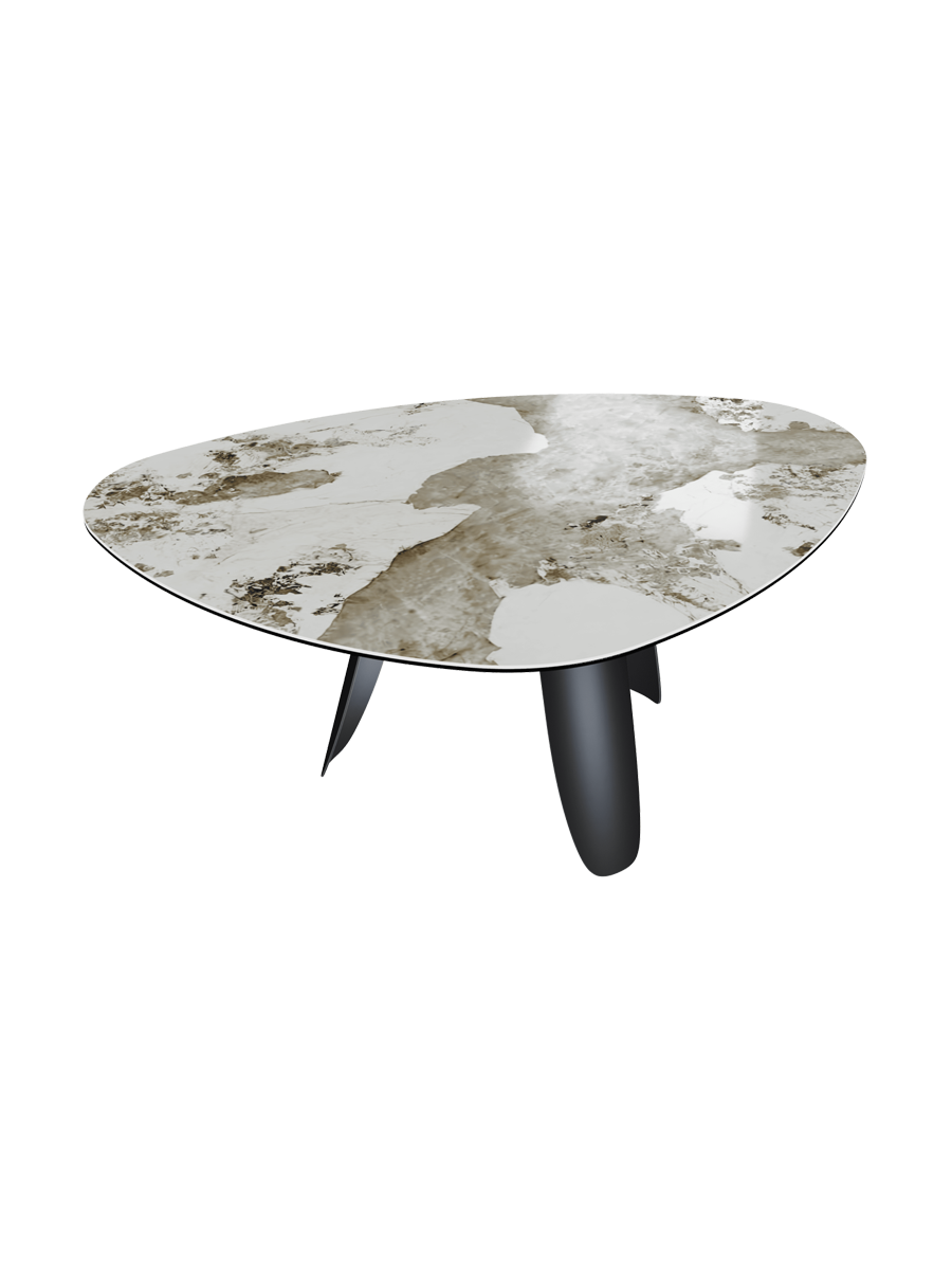 
Table à manger design « Bonifacio » en céramique, différentes tailles - Structure : Noir, Plateau : Calacatta brillant / 175 x 120 cm
