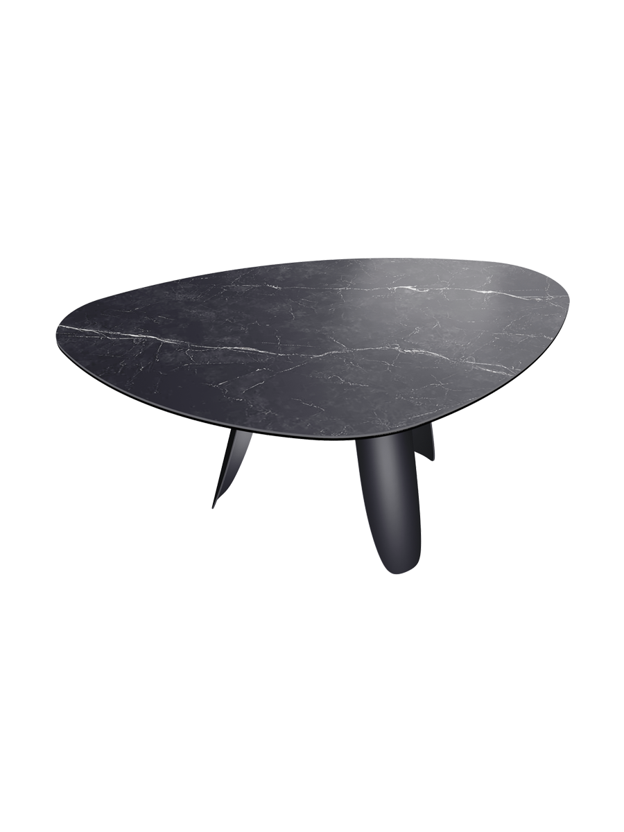 
Table à manger design « Bonifacio » en céramique, différentes tailles - Structure : Noir, Plateau : Calacatta brillant / 175 x 120 cm