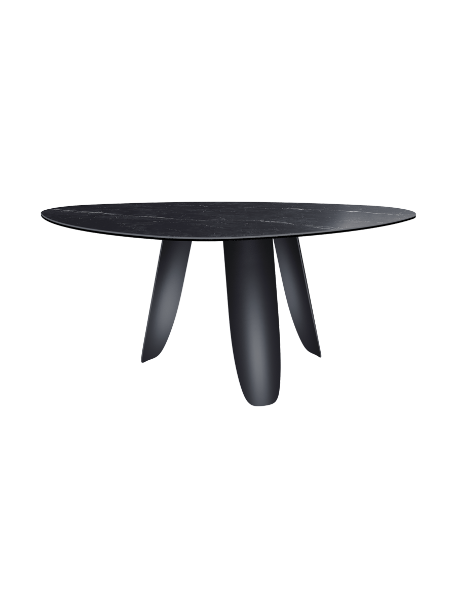 
Designer dining table "Bonifacio" made of ceramic, various sizes - Frame: Black, Tabletop: Marquina matte / 175 x 120 cm