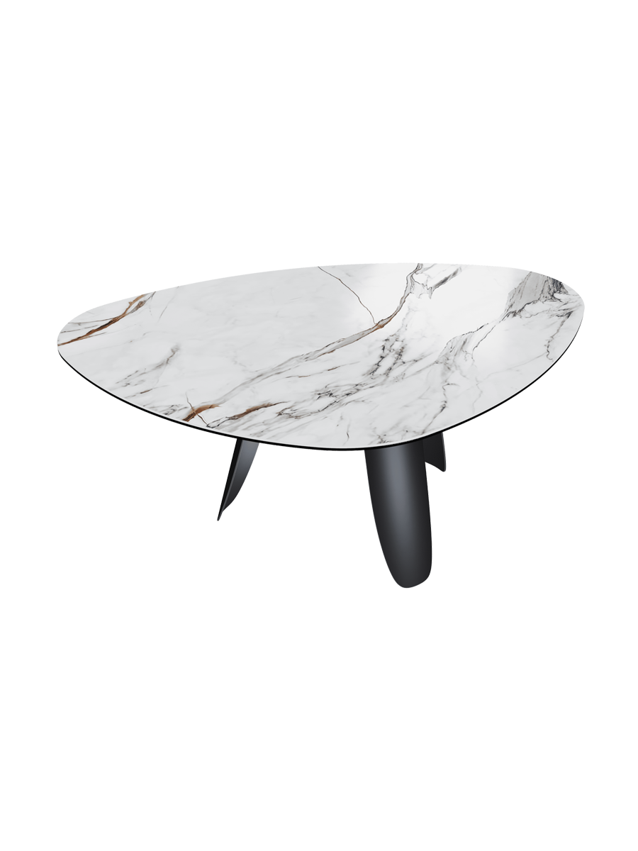 
Table à manger design « Bonifacio » en céramique, différentes tailles - Structure : Noir, Plateau : Calacatta brillant / 175 x 120 cm