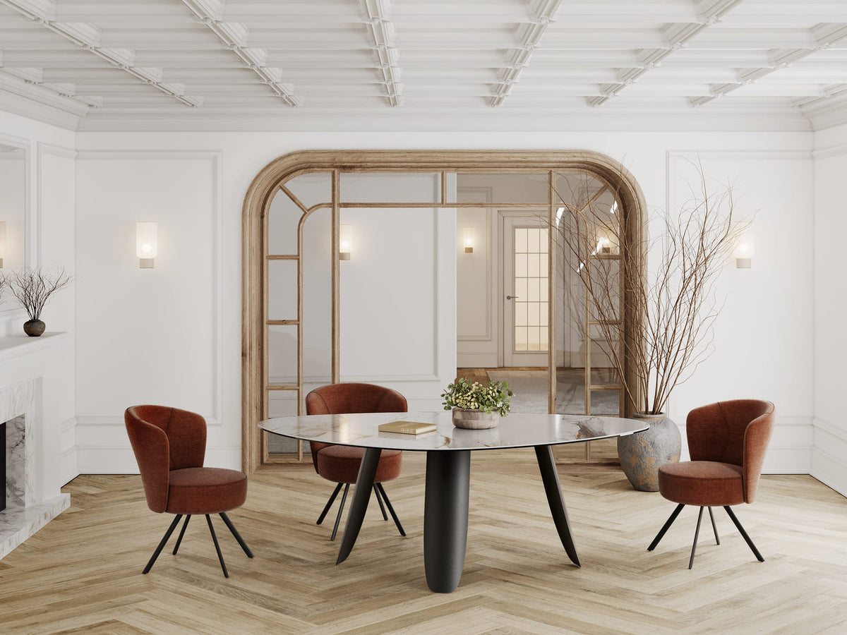 
Designer dining table "Bonifacio" made of ceramic, various sizes - Frame: Black, Tabletop: Fiorentino glossy / 175 x 120 cm