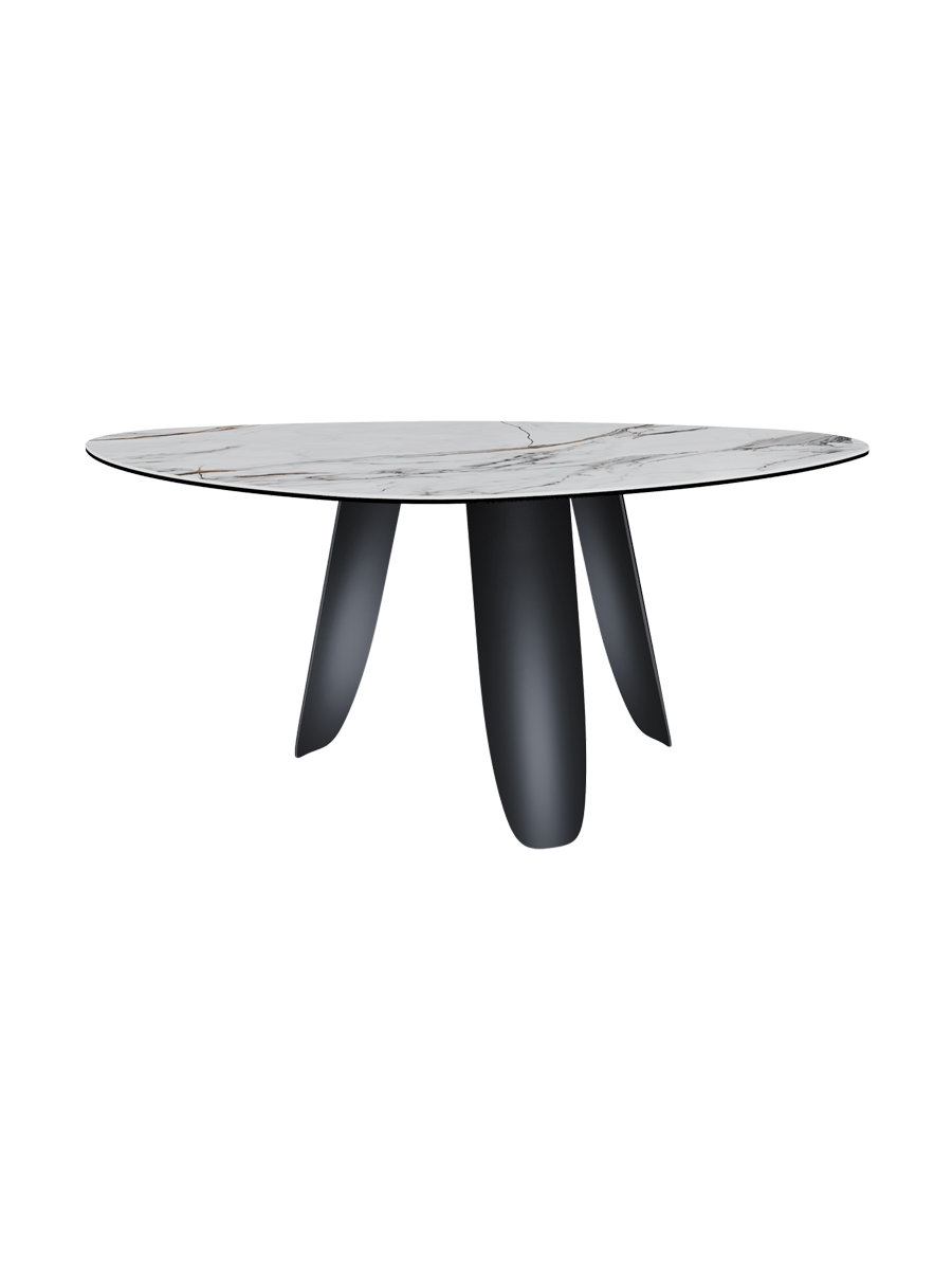 
Designer dining table "Bonifacio" made of ceramic, various sizes - Frame: Black, Tabletop: Fiorentino glossy / 175 x 120 cm