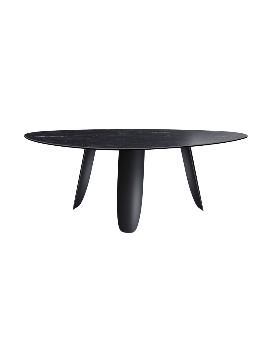 
Designer dining table "Bonifacio" made of ceramic, various sizes - Frame: Black, Tabletop: Marquina matte / 210 x 130 cm