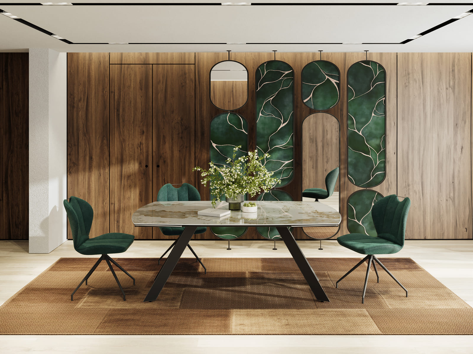 
Table à manger design extensible « Missouri » en céramique, 190-270 x 120 cm - Calcatta brillant