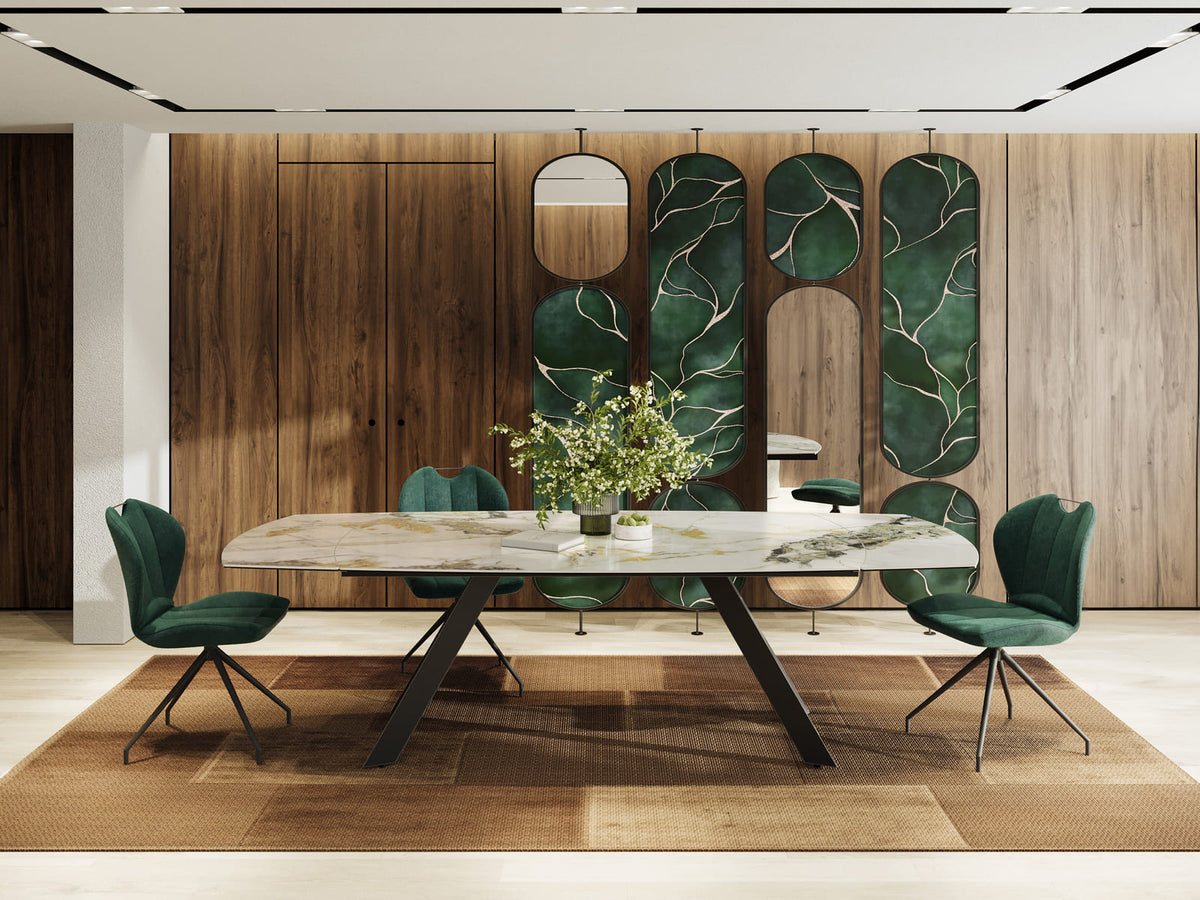 
Ausziehbarer Designer Esstisch „Missouri“ aus Keramik, 190-270 x 120 cm - Doro glänzend