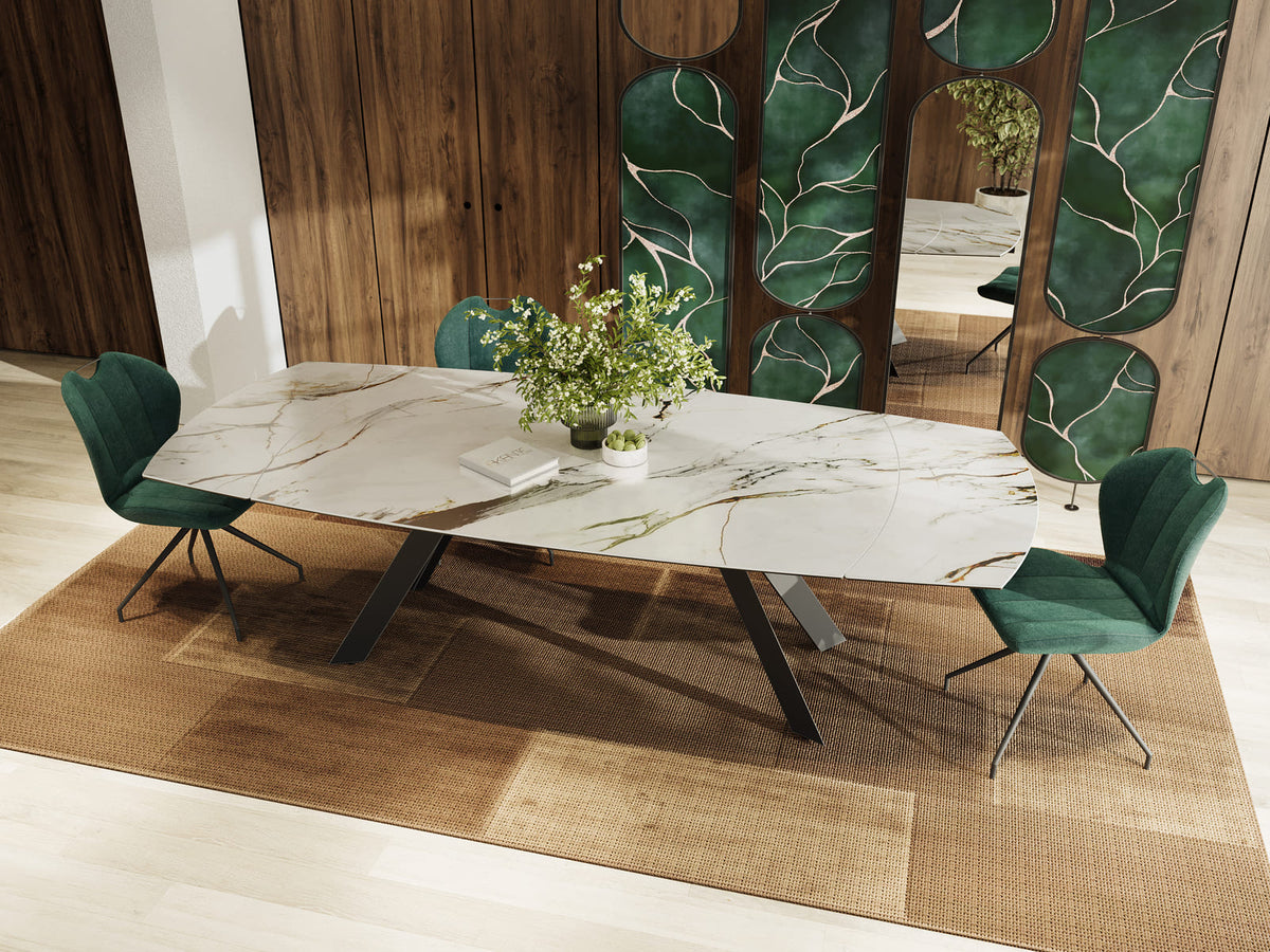 
Ausziehbarer Designer Esstisch „Missouri“ aus Keramik, 190-270 x 120 cm - Fiorentino glänzend