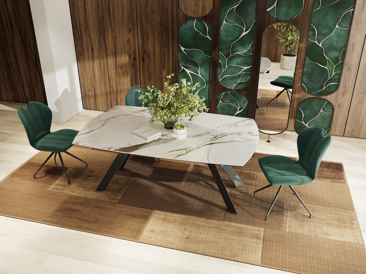
Ausziehbarer Designer Esstisch „Missouri“ aus Keramik, 190-270 x 120 cm - Fiorentino glänzend