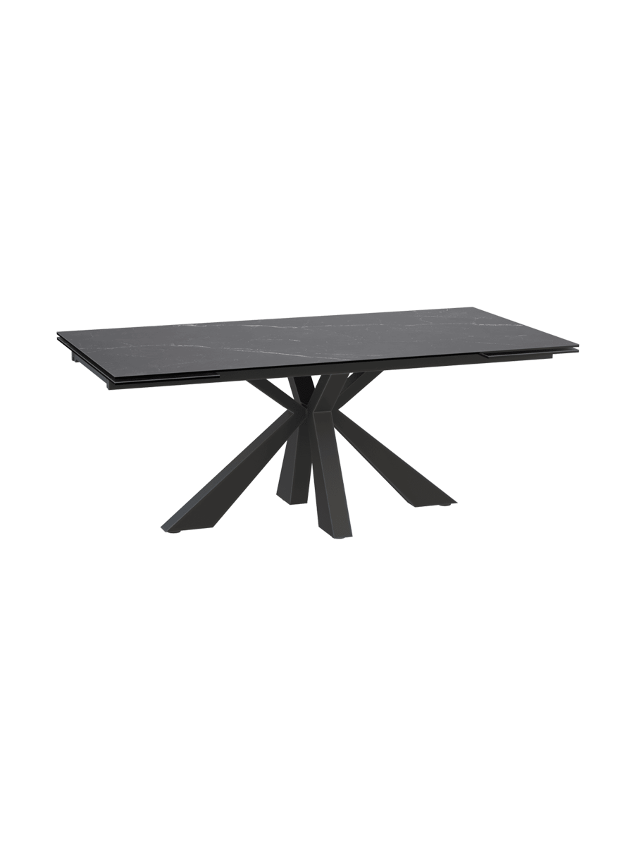 
Ausziehbarer Designer Esstisch „Ottawa“ aus Keramik, in verschiedenen Grössen - Marquina matt / 190-270 x 100 cm