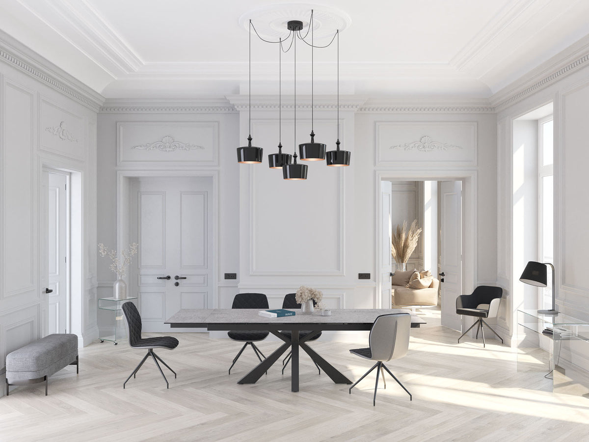
Ausziehbarer Designer Esstisch „Ottawa“ aus Keramik, in verschiedenen Grössen - Silver / 190-270 x 100 cm