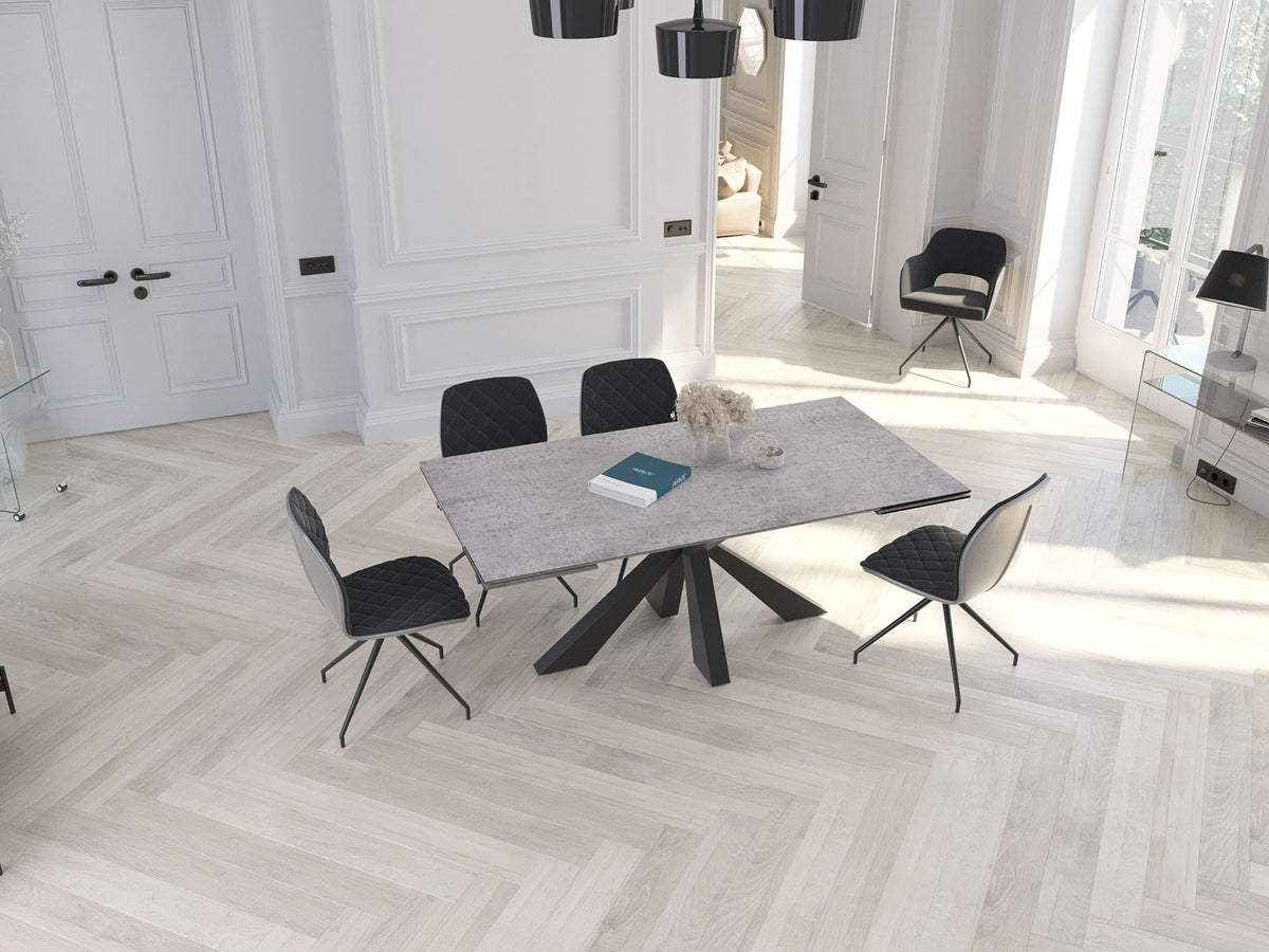 
Ausziehbarer Designer Esstisch „Ottawa“ aus Keramik, in verschiedenen Grössen - Silver / 190-270 x 100 cm