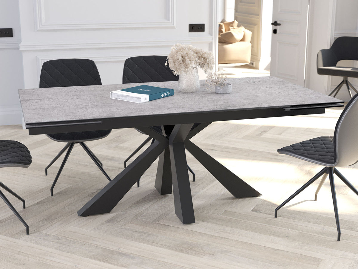 
Ausziehbarer Designer Esstisch „Ottawa“ aus Keramik, in verschiedenen Grössen - Silver / 190-270 x 100 cm