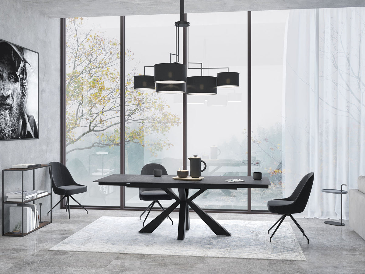 
Ausziehbarer Designer Esstisch „Ottawa“ aus Keramik, in verschiedenen Grössen - Titan / 190-270 x 100 cm