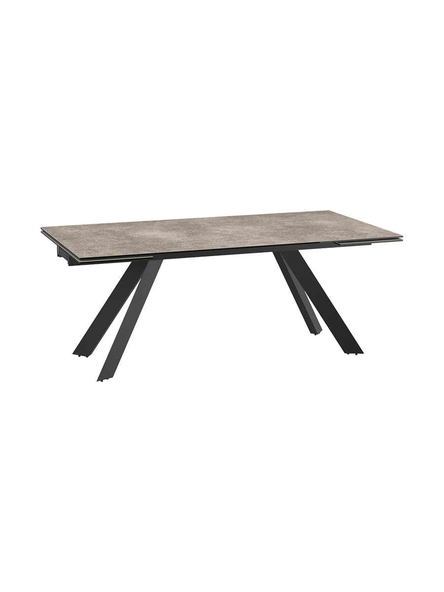 
Extendable Designer Dining Table "Ontario" with Ceramic Tabletop, Various Sizes - Cement Grey / 190-270 x 100 cm