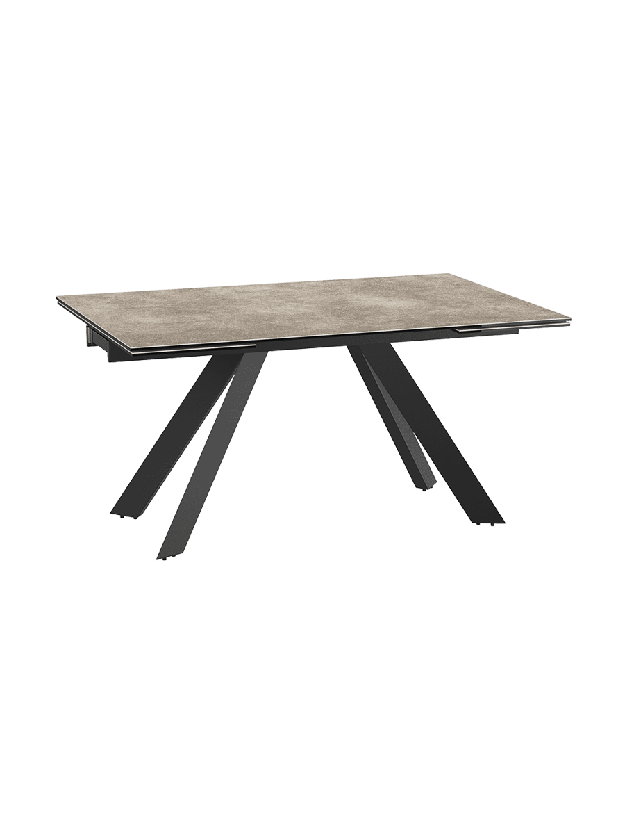 
Ausziehbarer Designer Esstisch „Ontario“ mit Keramik-Tischplatte, verschiedene Grössen - Zementgrau / 150-230 x 100 cm