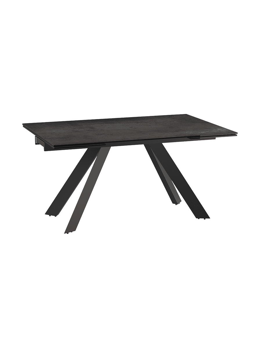 
Ausziehbarer Designer Esstisch „Ontario“ mit Keramik-Tischplatte, verschiedene Grössen - Dunkle Rostoptik / 150-230 x 100 cm