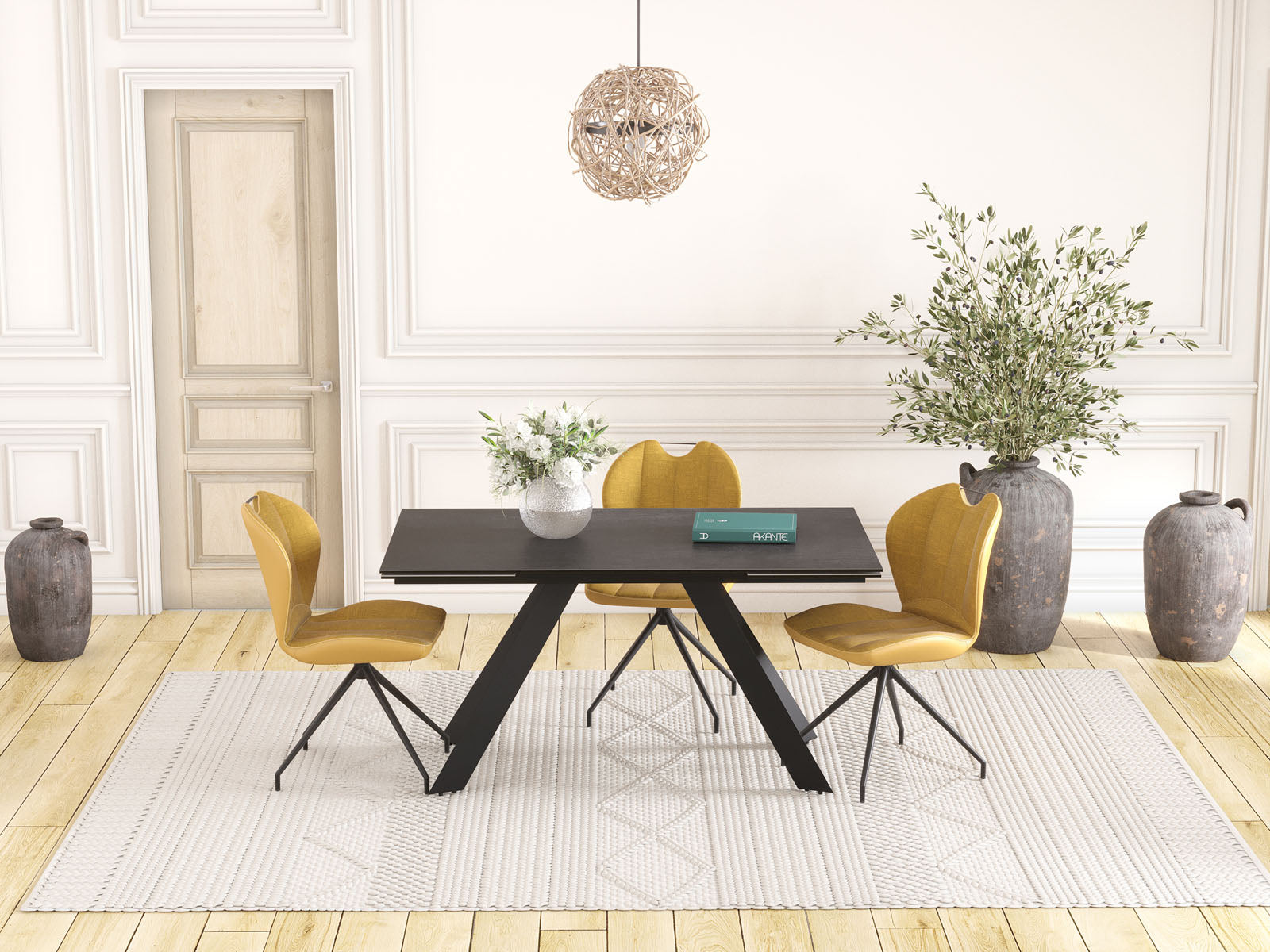 
Table à manger extensible design « Ontario » avec plateau en céramique, différentes tailles - Titane / 150-230 x 100 cm