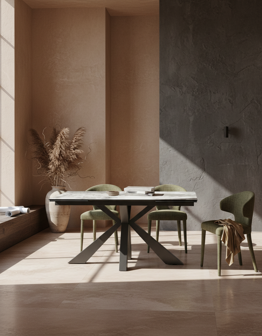 
Table à manger extensible design « Ottawa » en céramique, en plusieurs dimensions - Calcatta brillant / 150-230 x 100 cm
