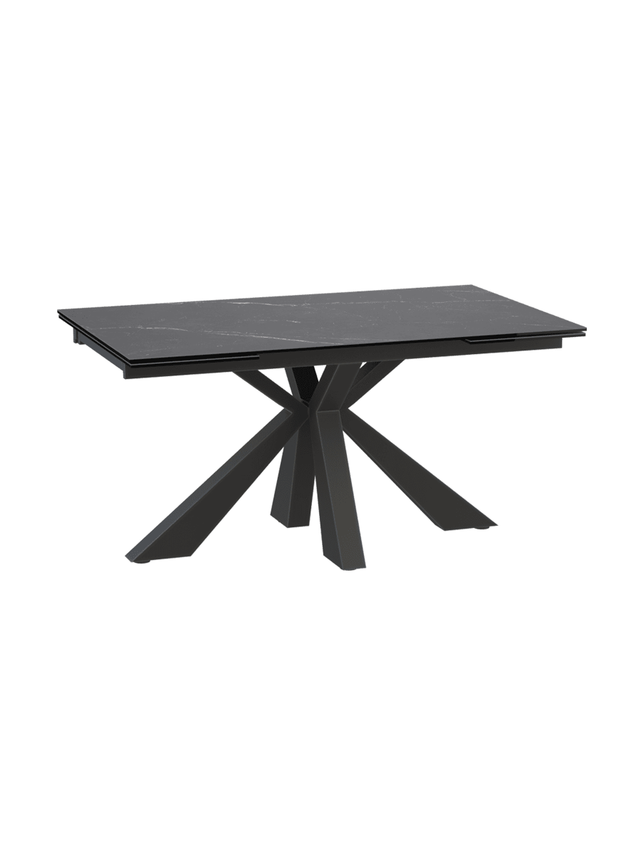 
Ausziehbarer Designer Esstisch „Ottawa“ aus Keramik, in verschiedenen Grössen - Marquina matt / 150-230 x 100 cm