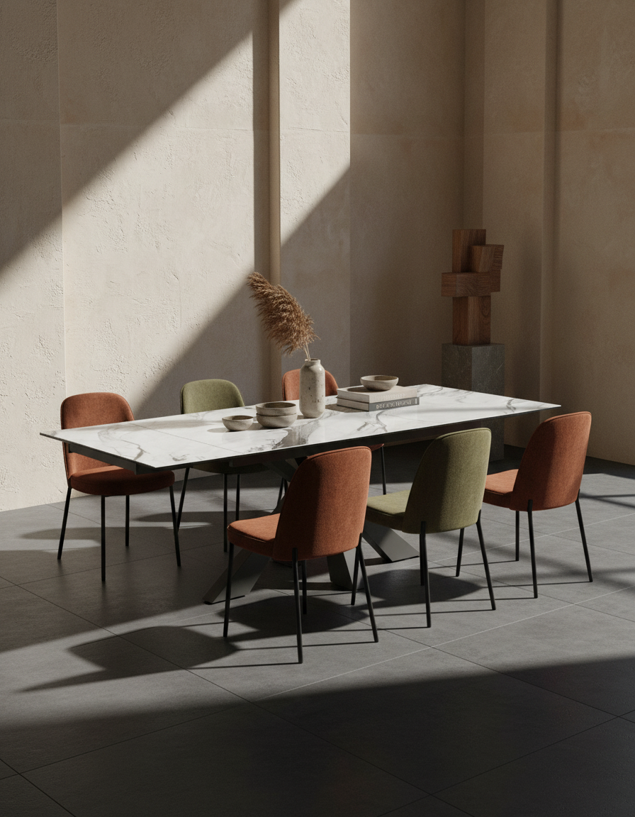 
Ausziehbarer Designer Esstisch „Ottawa“ aus Keramik, in verschiedenen Grössen - Fiorentino glänzend / 150-230 x 100 cm