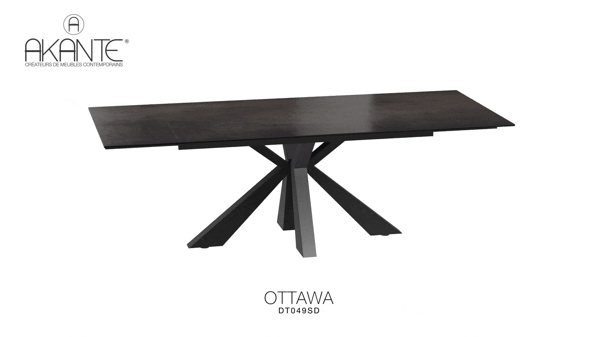 
Ausziehbarer Designer Esstisch „Ottawa“ aus Keramik, in verschiedenen Grössen - Dunkle Rostoptik / 150-230 x 100 cm