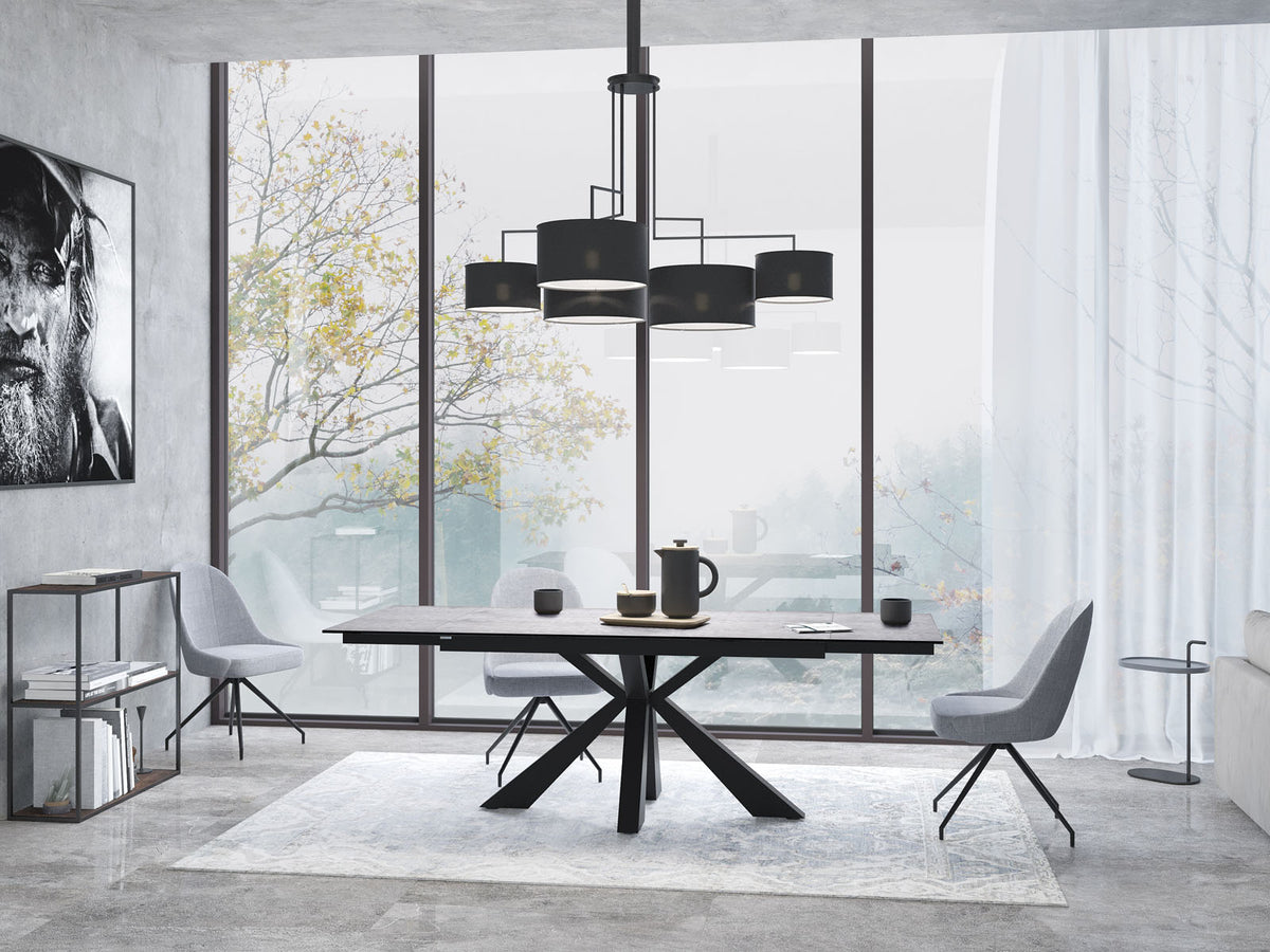 
Ausziehbarer Designer Esstisch „Ottawa“ aus Keramik, in verschiedenen Grössen - Silver / 150-230 x 100 cm