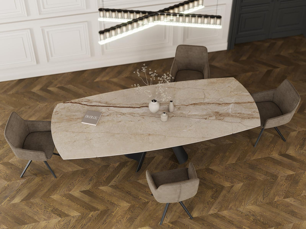 
Ausziehbarer Designer Esstisch „Atlax“ aus Keramik, in verschiedenen Grössen - Breccia / 190-270 x 120 cm
