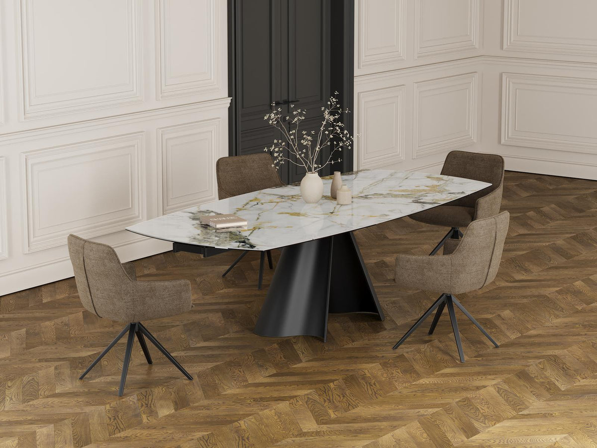 
Extendable designer ceramic dining table "Atlax", available in various sizes - Doro glossy / 190-270 x 120 cm