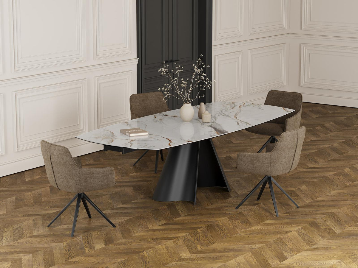 
Extendable designer ceramic dining table "Atlax", available in various sizes - Fiorentino glossy / 190-270 x 120 cm