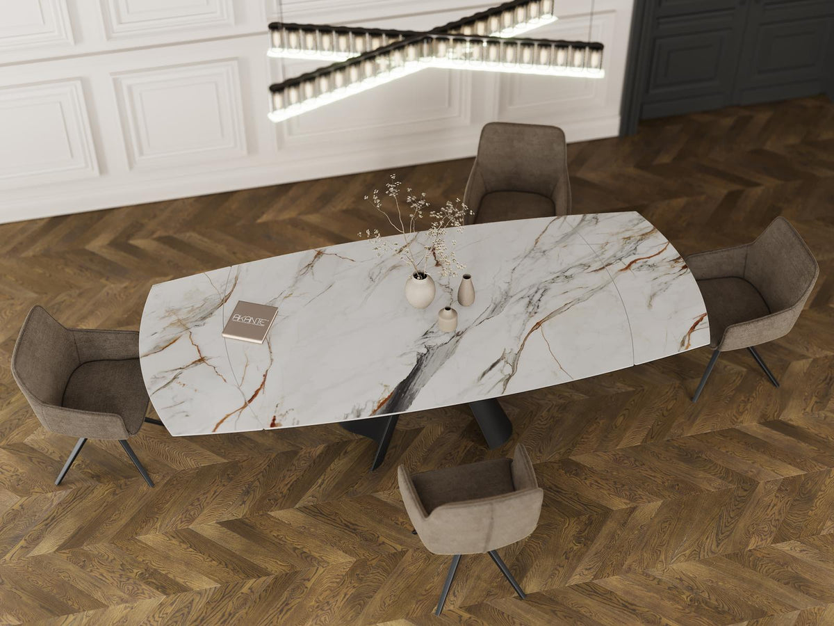 
Ausziehbarer Designer Esstisch „Atlax“ aus Keramik, in verschiedenen Grössen - Fiorentino glänzend / 190-270 x 120 cm