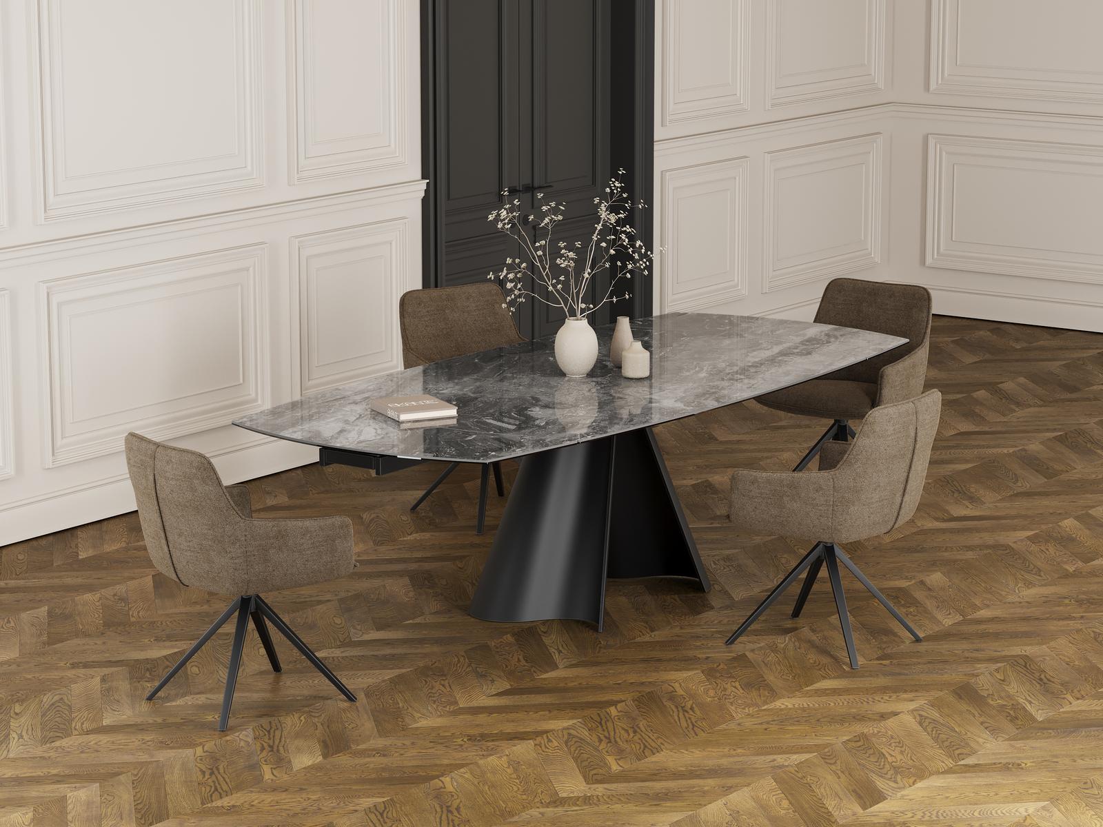 
Extendable designer ceramic dining table "Atlax", available in various sizes - Eramosa Ceramics / 150-230 x 110 cm