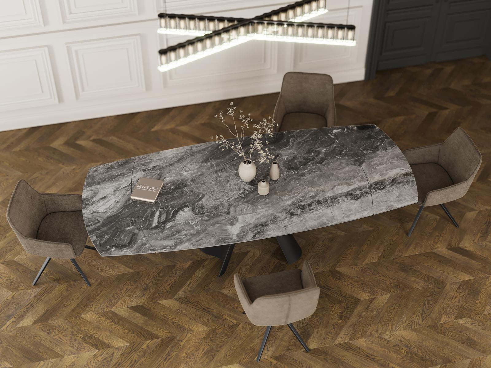 
Extendable designer ceramic dining table "Atlax", available in various sizes - Eramosa Ceramics / 150-230 x 110 cm