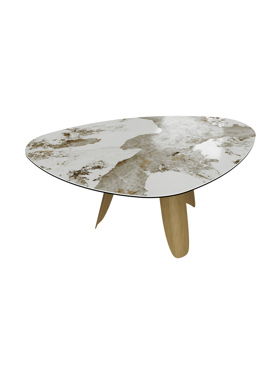 
Table à manger design « Bonifacio » en céramique, différentes tailles - Structure : Noir, Plateau : Calacatta brillant / 175 x 120 cm