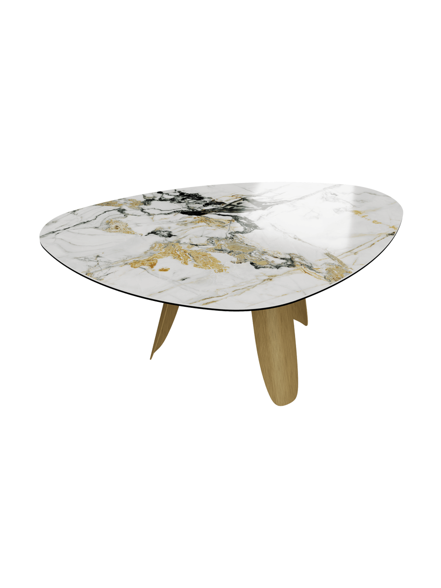 
Table à manger design « Bonifacio » en céramique, différentes tailles - Structure : Noir, Plateau : Calacatta brillant / 175 x 120 cm
