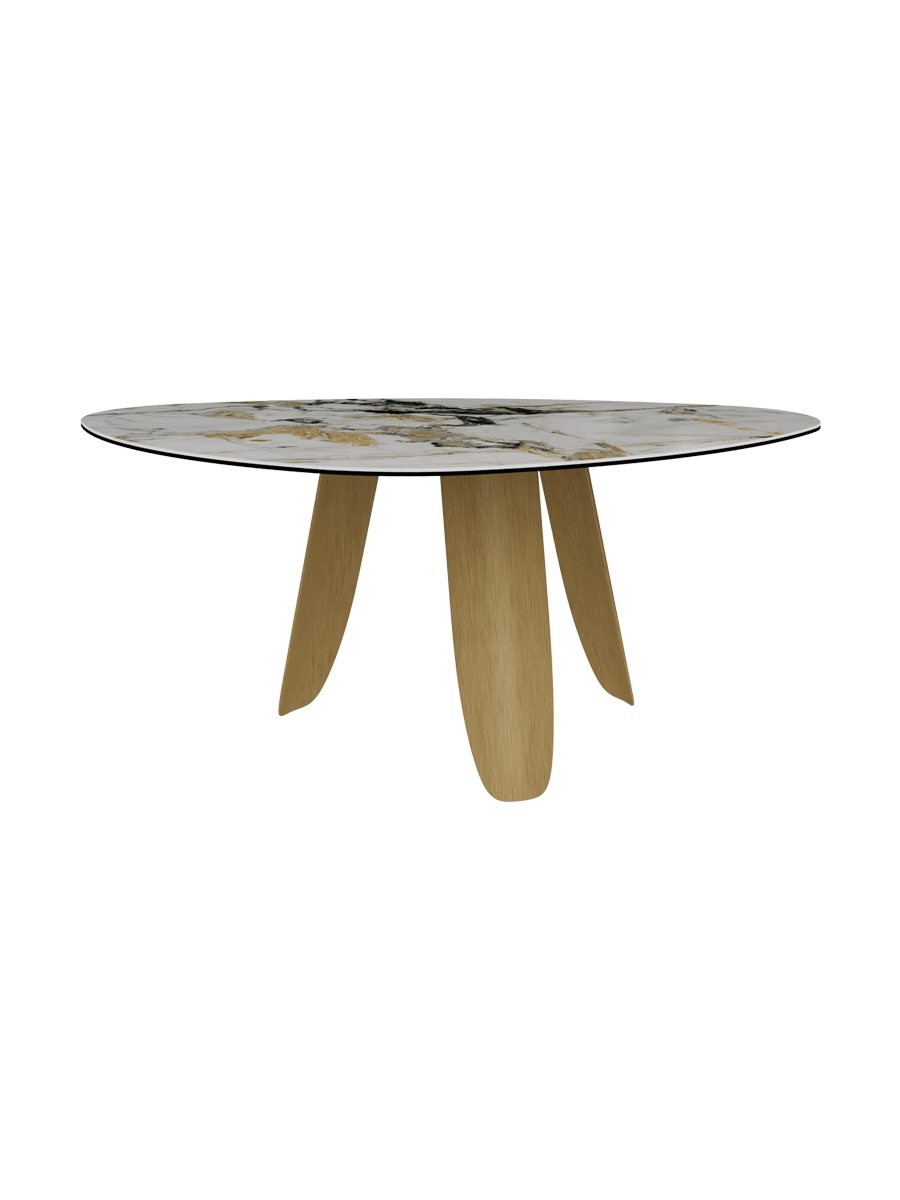 
Designer dining table "Bonifacio" made of ceramic, various sizes - Frame: Bronze, Tabletop: Doro glossy / 175 x 120 cm