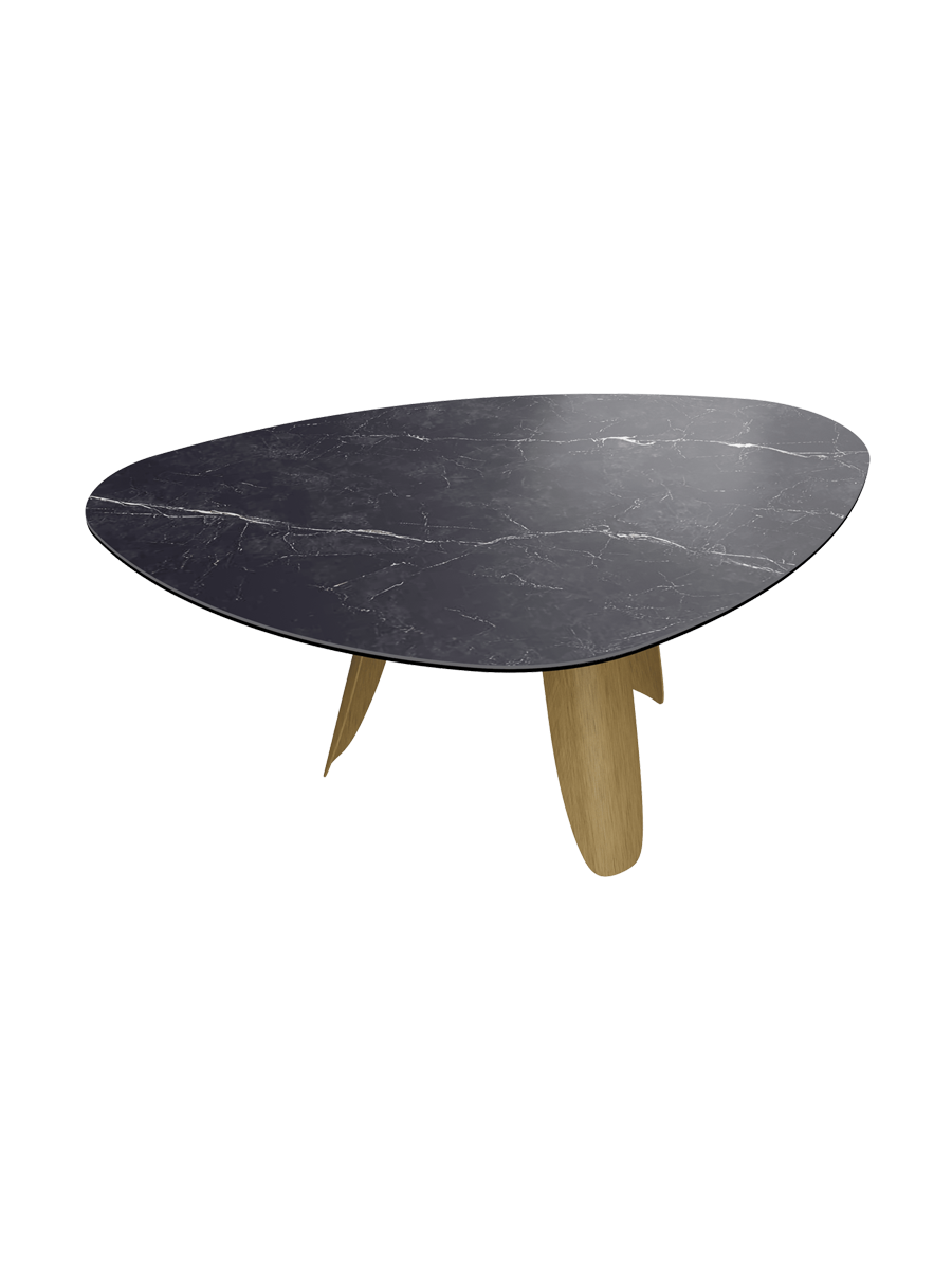 
Table à manger design « Bonifacio » en céramique, différentes tailles - Structure : Noir, Plateau : Calacatta brillant / 175 x 120 cm