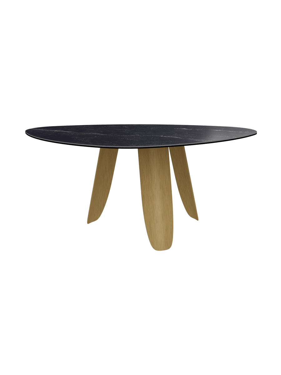
Designer dining table "Bonifacio" made of ceramic, various sizes - Frame: Bronze, Tabletop: Marquina matte / 175 x 120 cm