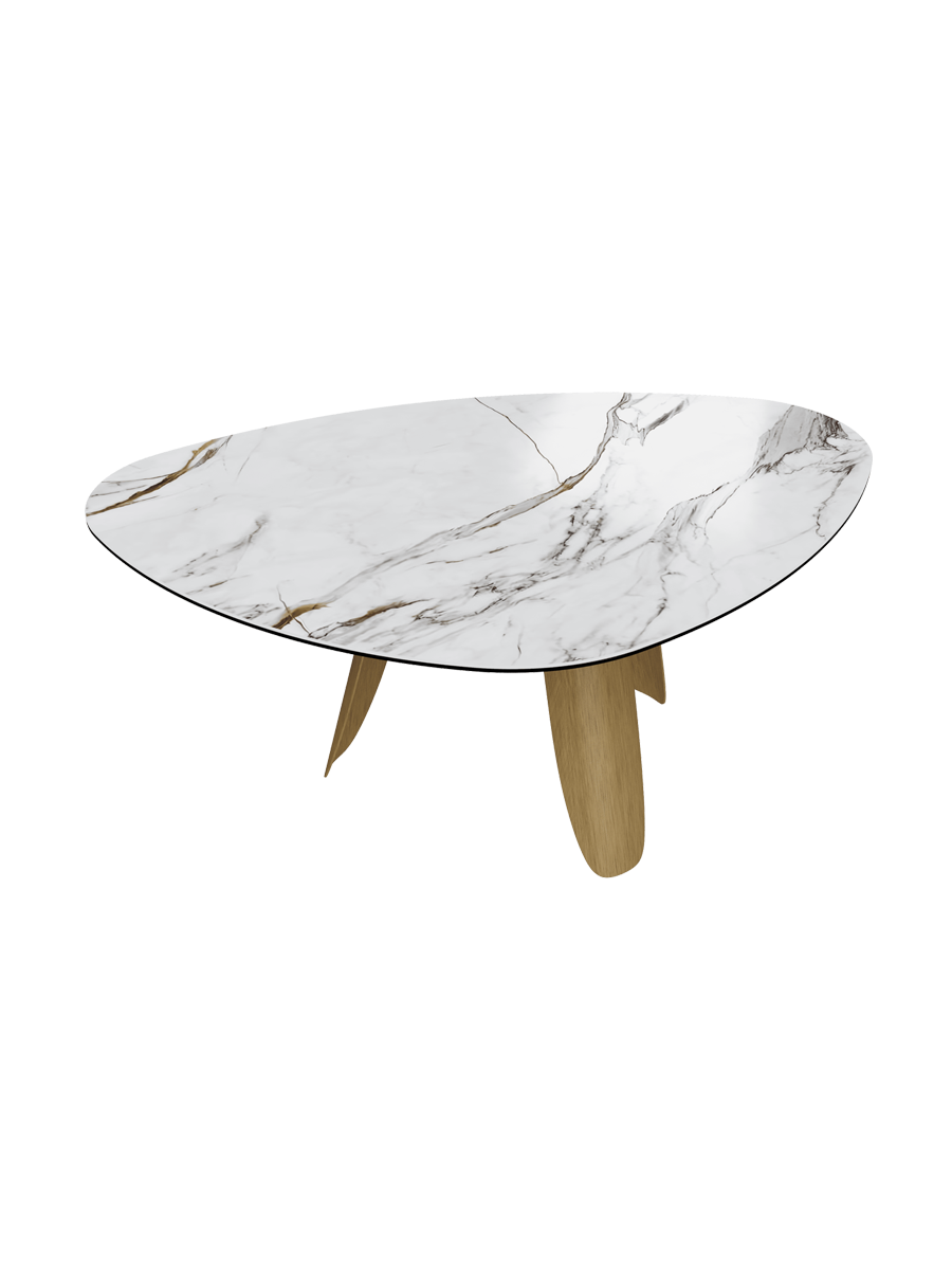 
Table à manger design « Bonifacio » en céramique, différentes tailles - Structure : Noir, Plateau : Calacatta brillant / 175 x 120 cm