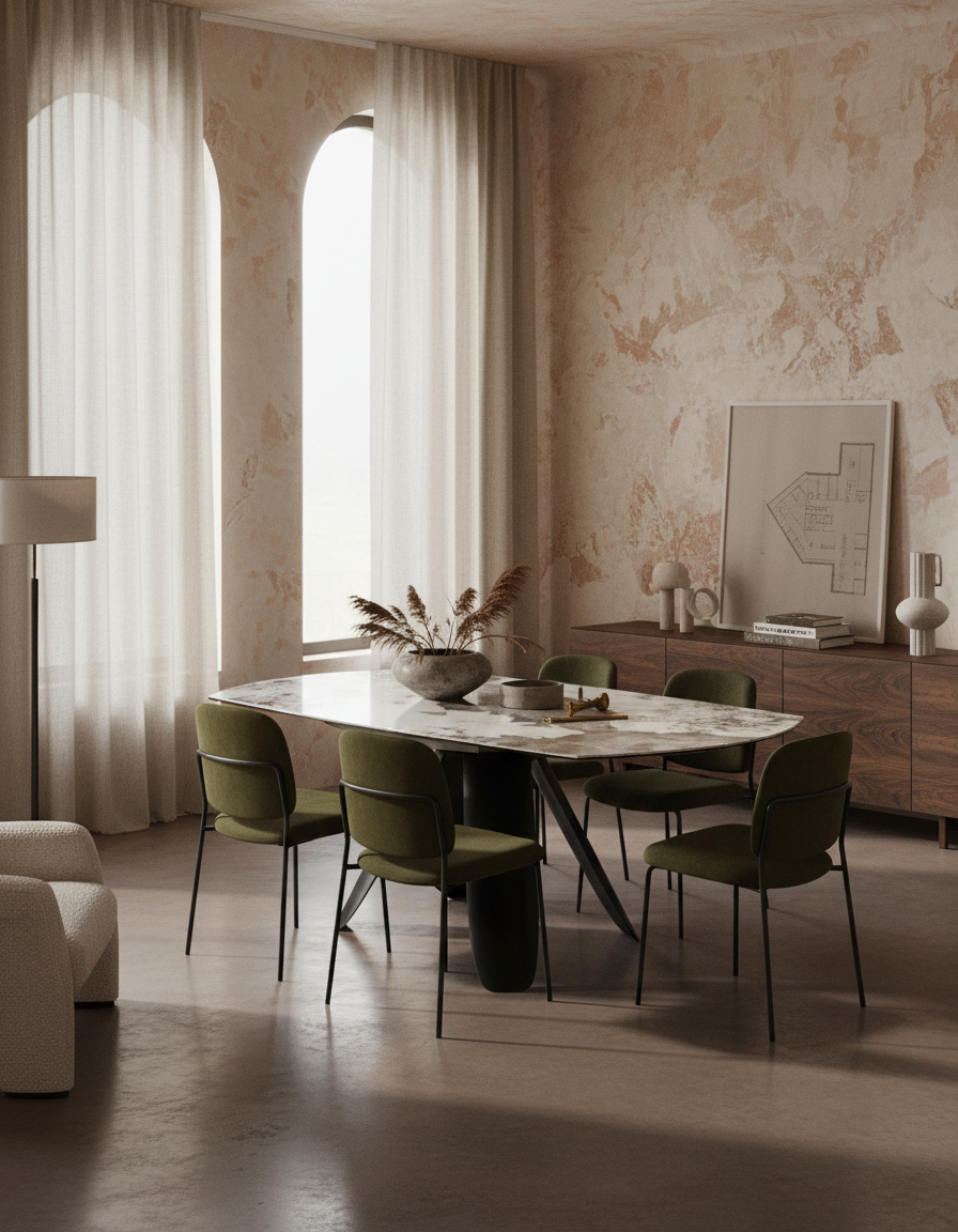 
Tavolo da pranzo allungabile di design «Grande Ajaccio» 115-190 x 190 cm - Calacatta lucido