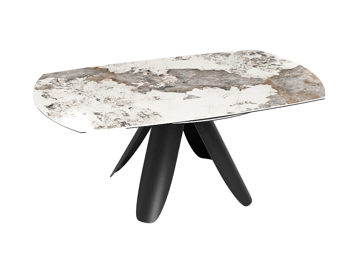 
Tavolo da pranzo allungabile di design «Grande Ajaccio» 115-190 x 190 cm - Calacatta lucido