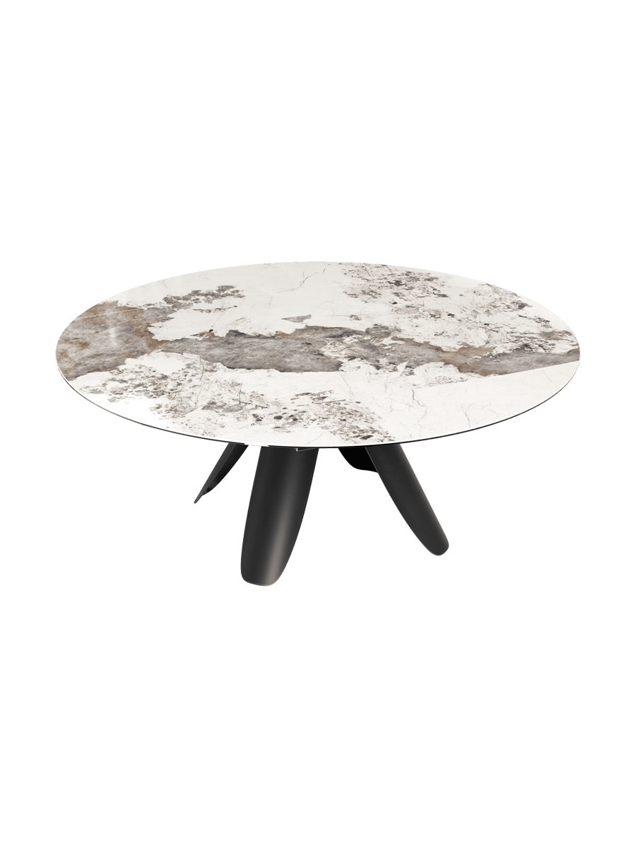
Tavolo da pranzo allungabile di design «Grande Ajaccio» 115-190 x 190 cm - Calacatta lucido