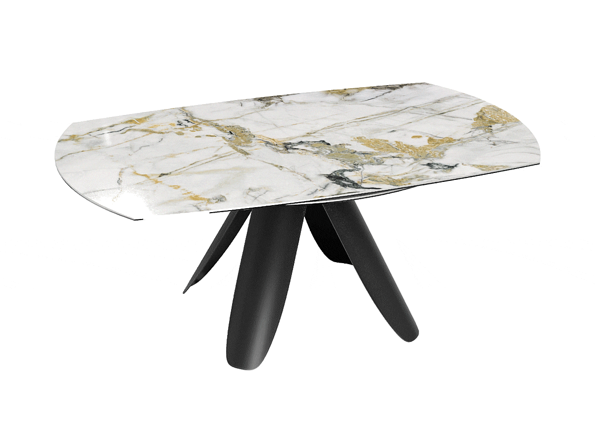 
Tavolo da pranzo allungabile di design «Grande Ajaccio» 115-190 x 190 cm - Doro lucido