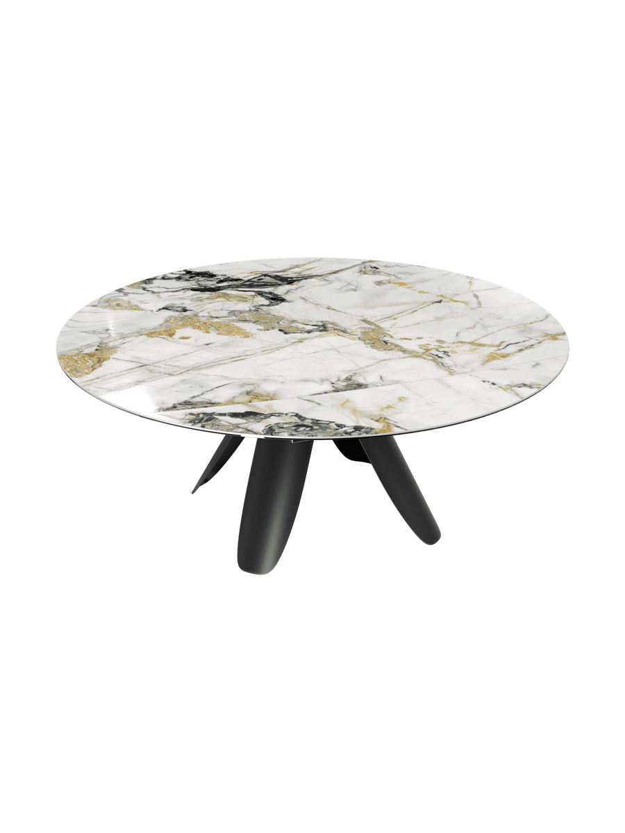 
Tavolo da pranzo allungabile di design «Grande Ajaccio» 115-190 x 190 cm - Doro lucido