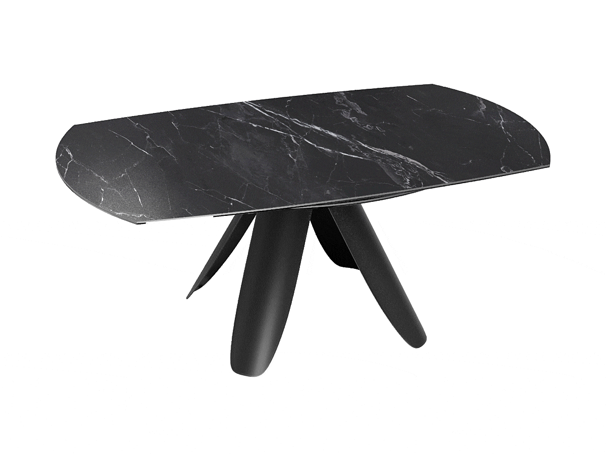 
Tavolo da pranzo allungabile di design «Grande Ajaccio» 115-190 x 190 cm - Marquina opaco